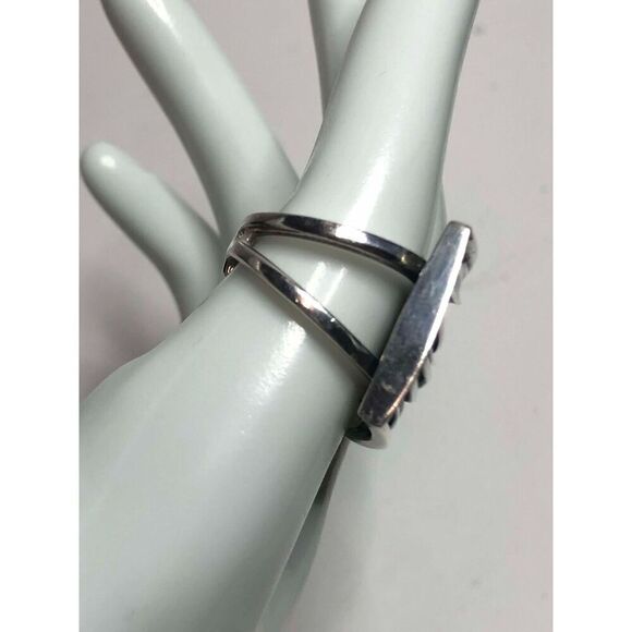 1156 Modernist brutalist waves of silver Sterling Silver Ring Size 8 11 grams - Picture 4 of 4
